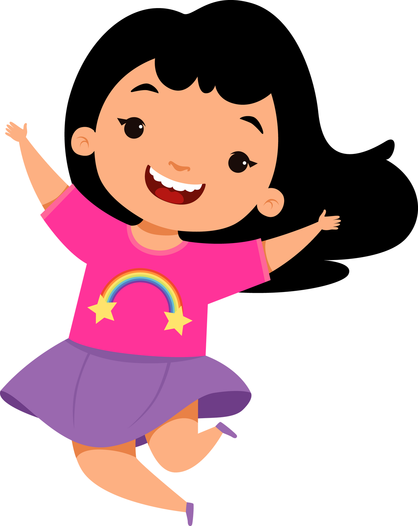 happy dancing girl vector child pose